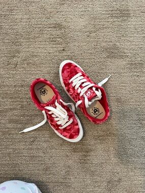 Golf Le Fleur Red Velvet Low-Top Sneakers with White Laces